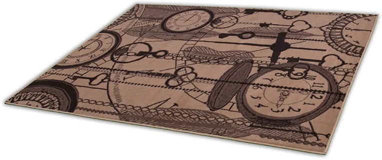 Dywan nowoczesny Zegary Brązowy 120 cm x 170 cm