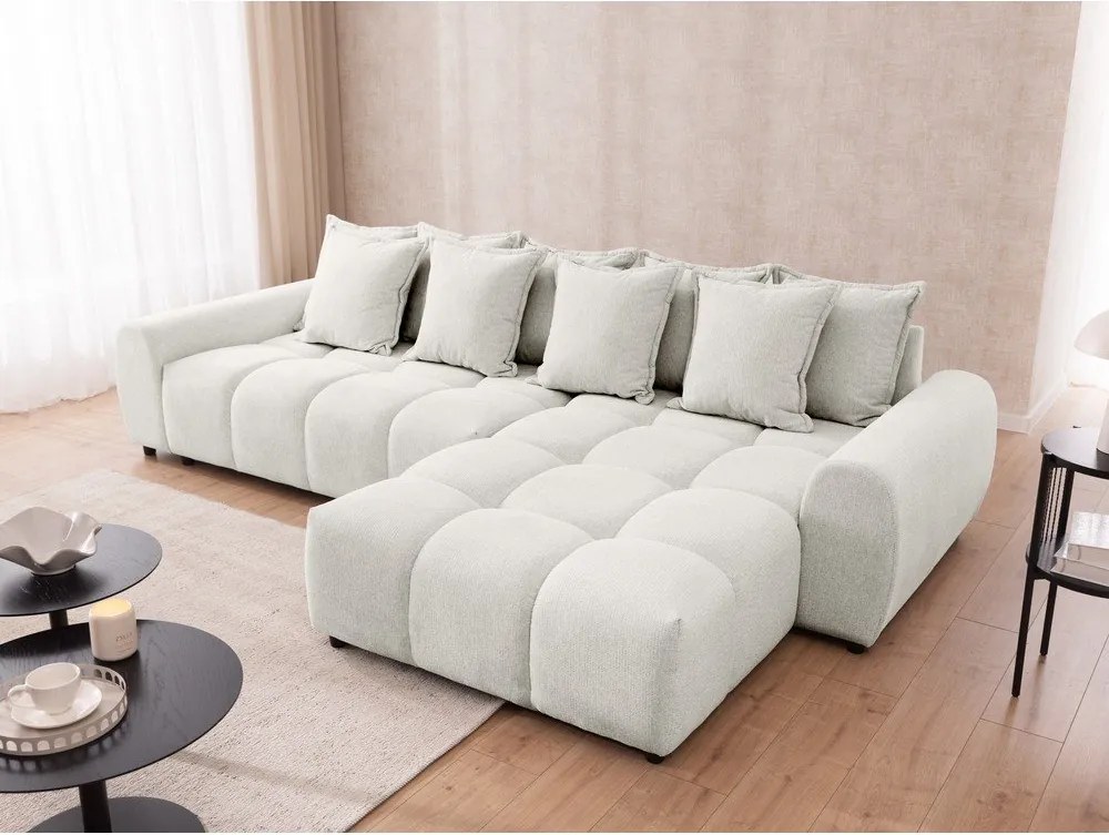 Biały narożnik (prawostronny/z szezlongiem) Albane – Ropez