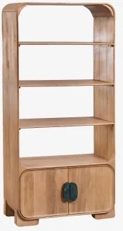 Regał 190 Cm Z Drewna Mango I Naturalnego Kamienia Kivalina Zielony Marmur Udaipur - Drewno Mango - Sklum