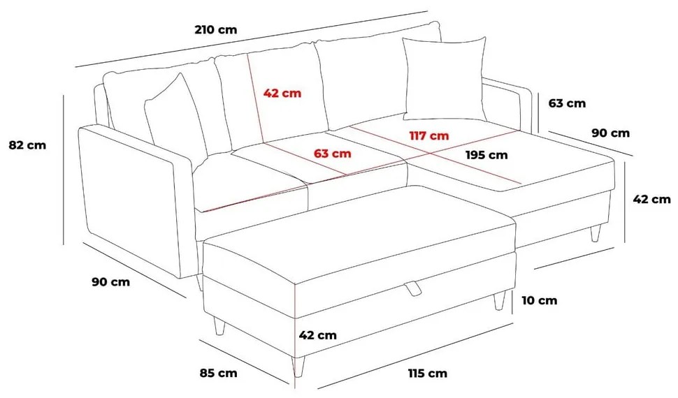 Beżowy narożnik (prawostronny) Eva – Balcab Home