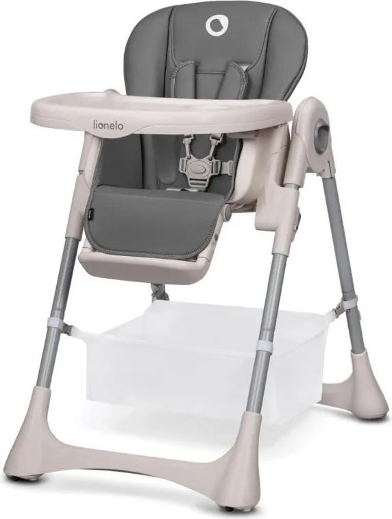 Lionelo - Dziecięce krzesełko do karmienia ZANNA szare