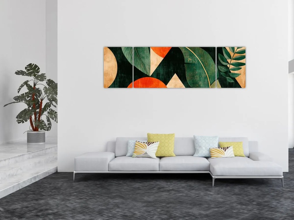 Obraz - Geometryczne motywy naturalne II. (170x50 cm)