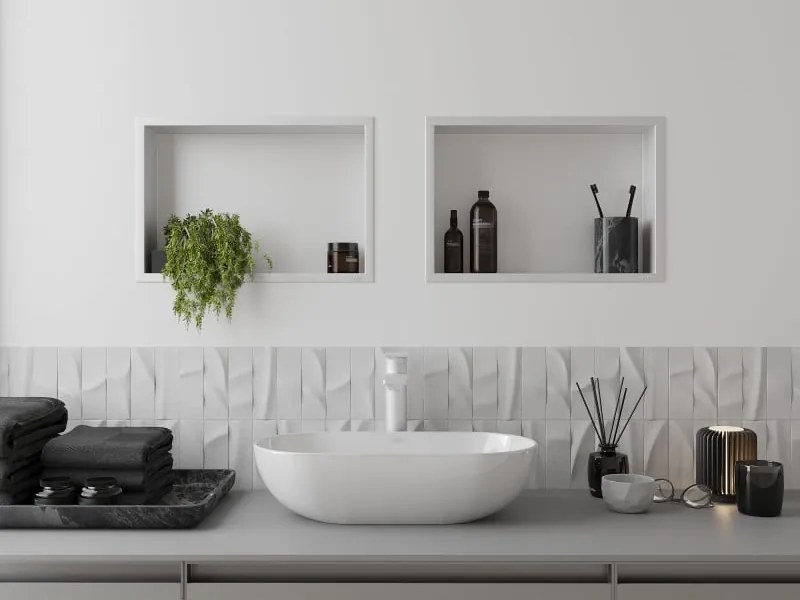 Mexen X-Wall-R półka wnękowa z kołnierzem 45 x 30 cm, biała - 1920453010