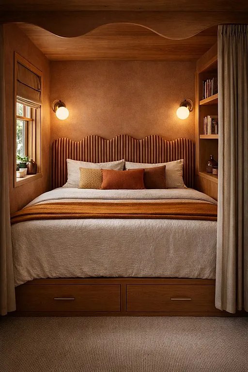 Tapicerowany zagłówek o falistym kształcie 160x73,5 cm