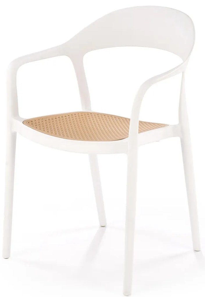 K530 krzesło biały naturalny, nowoczesne, skandynawskie, polipropylen