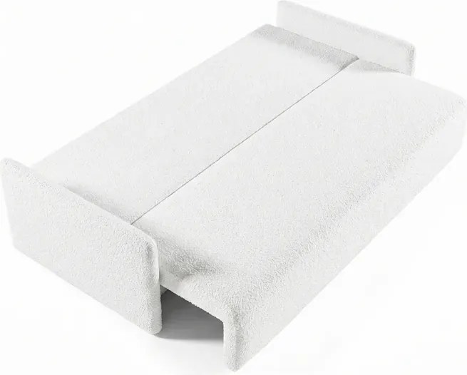 Sofa VENI Rozkładana Dwuosobowa Kremowa Boucle Japandi