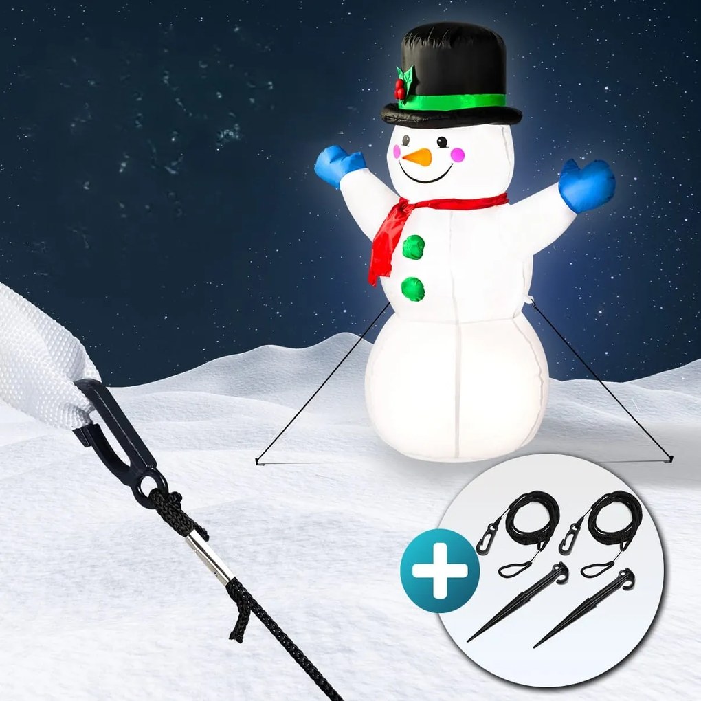 Nadmuchiwany bałwan z oświetleniem, 120cm, biała Monzana