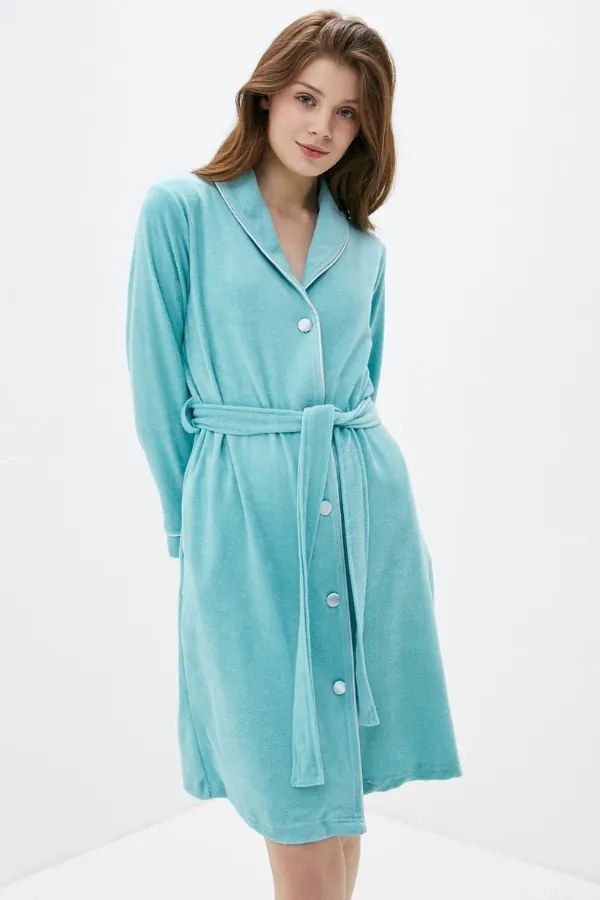 Damski szlafrok na guziki NICOLE M Beżowy