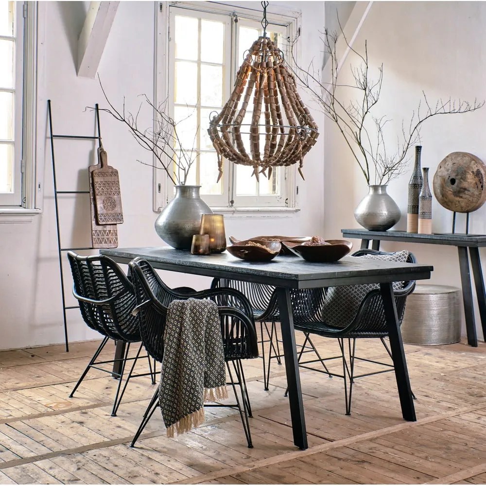 Czarna metalowa drabinka dekoracyjna Siem – Light &amp; Living