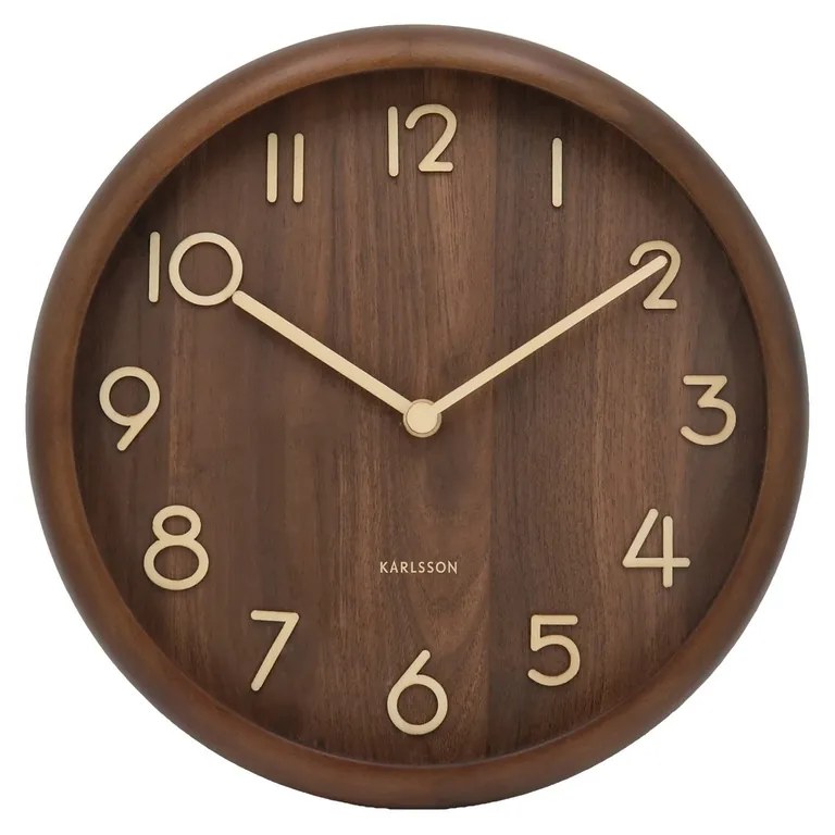 Zegar ścienny Karlsson 6021DW brązowy, śr. 30 cm