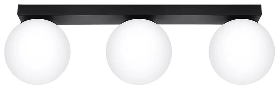 Czarna lampa sufitowa ze szklanym kloszem ø 12 cm Umerta – Sollux