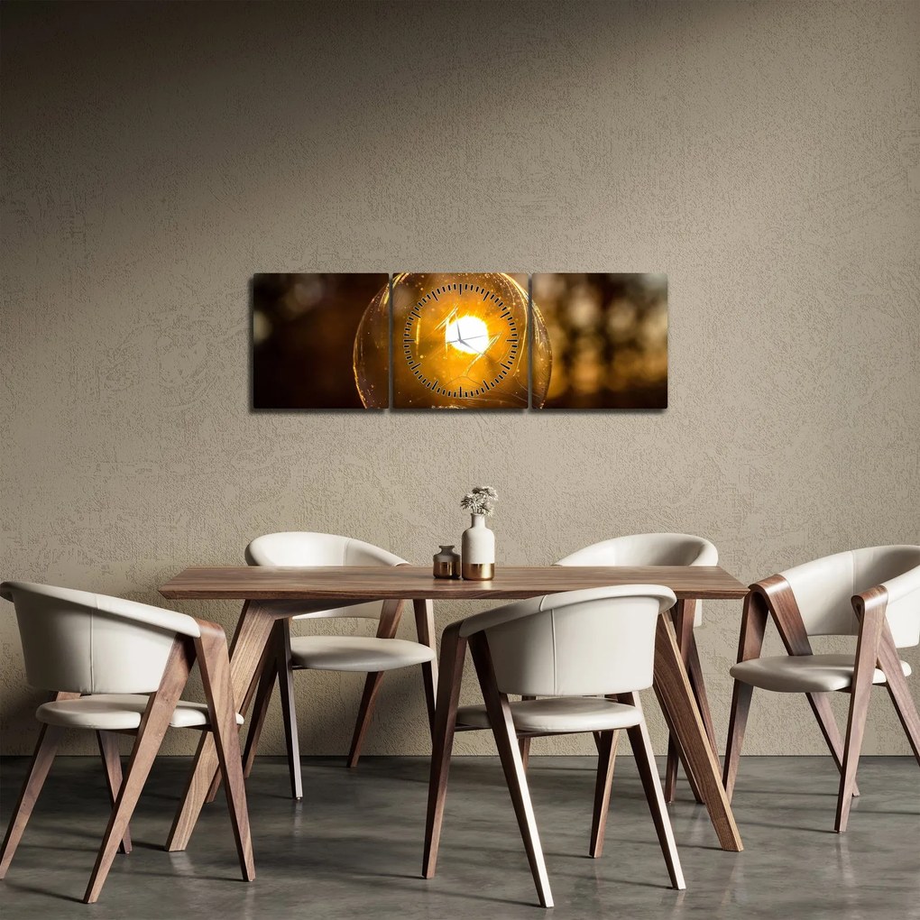 Obraz - Przezroczysta bańka (z zegarem) (90x30 cm)