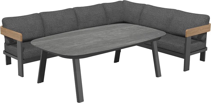 ZESTAW NAROŻNY OGRODOWY MOLTO ZE STOŁEM OBIADOWYM ANTRACYT