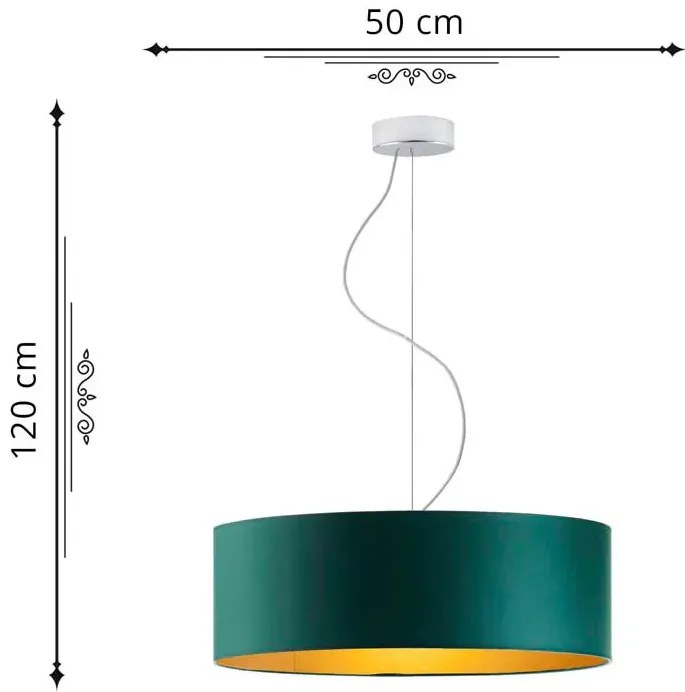 Elegancki żyrandol z abażurem 50 cm - EX847-Ekla - wybór kolorów