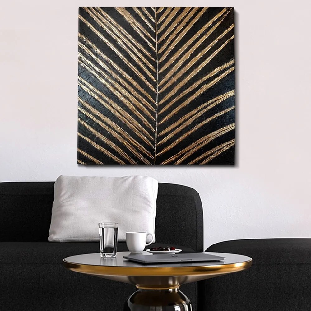 Ręcznie malowany obraz 70x70 cm Palm Leaf – Wallity