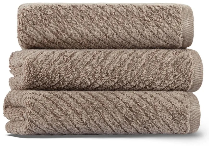 Brązowy bawełniany ręcznik 71x40 cm Chevron – Foutastic