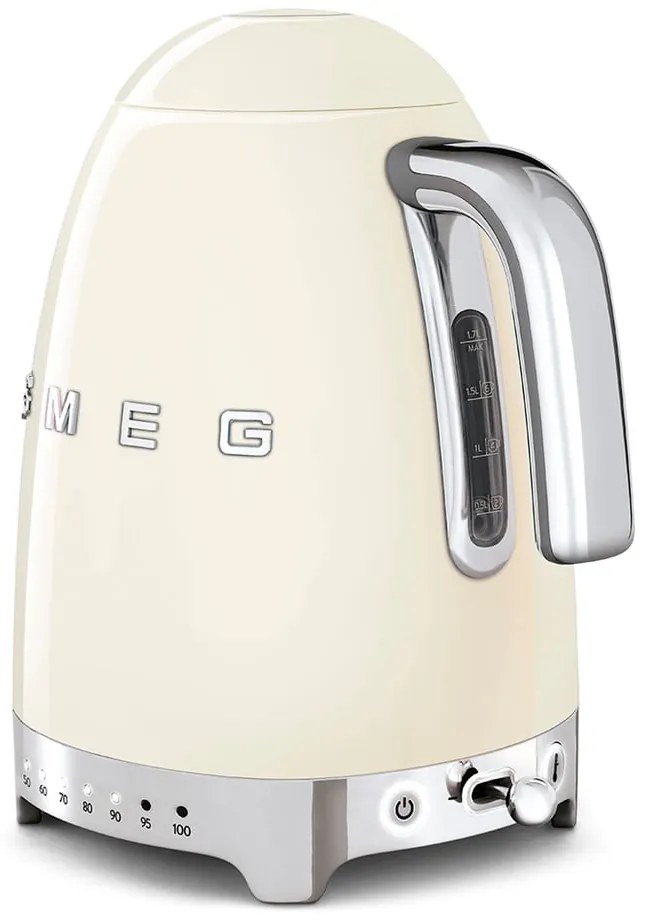 Kremowy czajnik elektryczny ze stali nierdzewnej 1,7 l Retro Style – SMEG