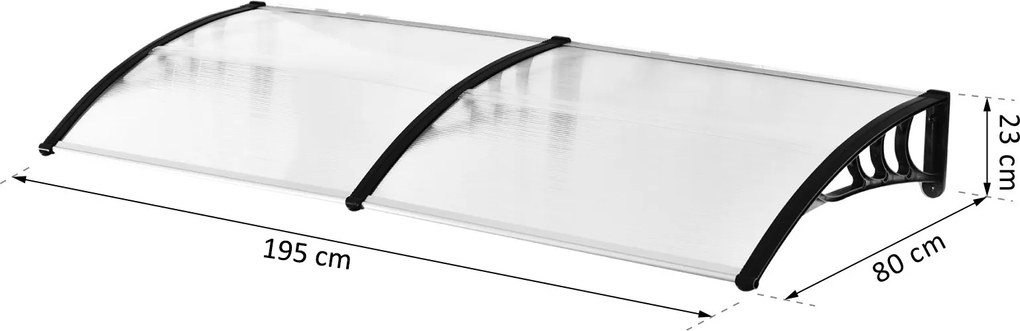 Podwójne Zadaszenie Outsunny: Ochrona przed słońcem i deszczem, Łatwa Instalacja, 75x195x23 cm