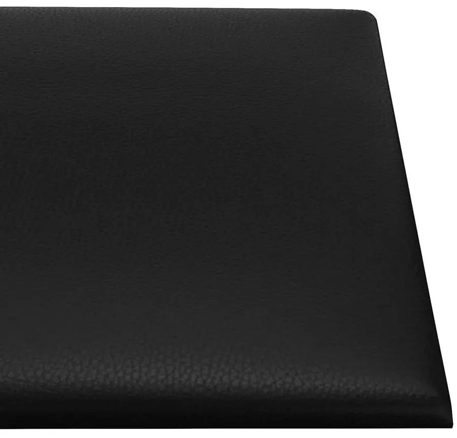 Czarne prostokątne panele ścienne z ekoskóry T9-C28