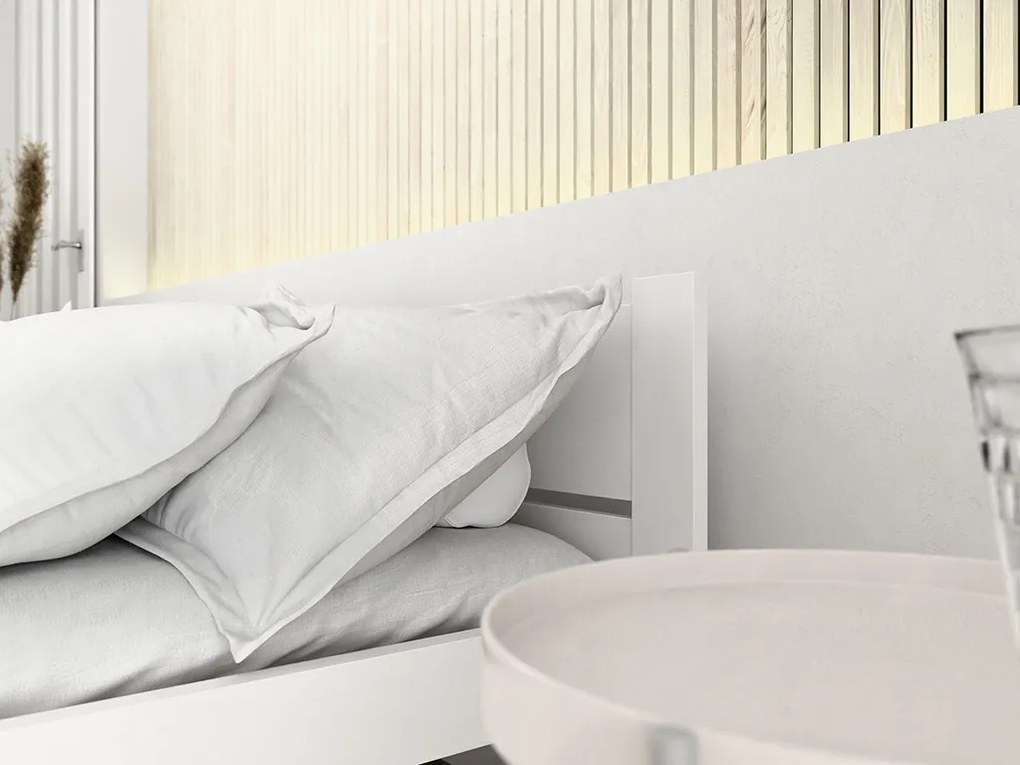 Łóżko IKAROS DOUBLE 90 x 200 cm, białe Stelaż: Ze stelażem listwowym rolowanym, Materac: Materac Coco Maxi 20 cm