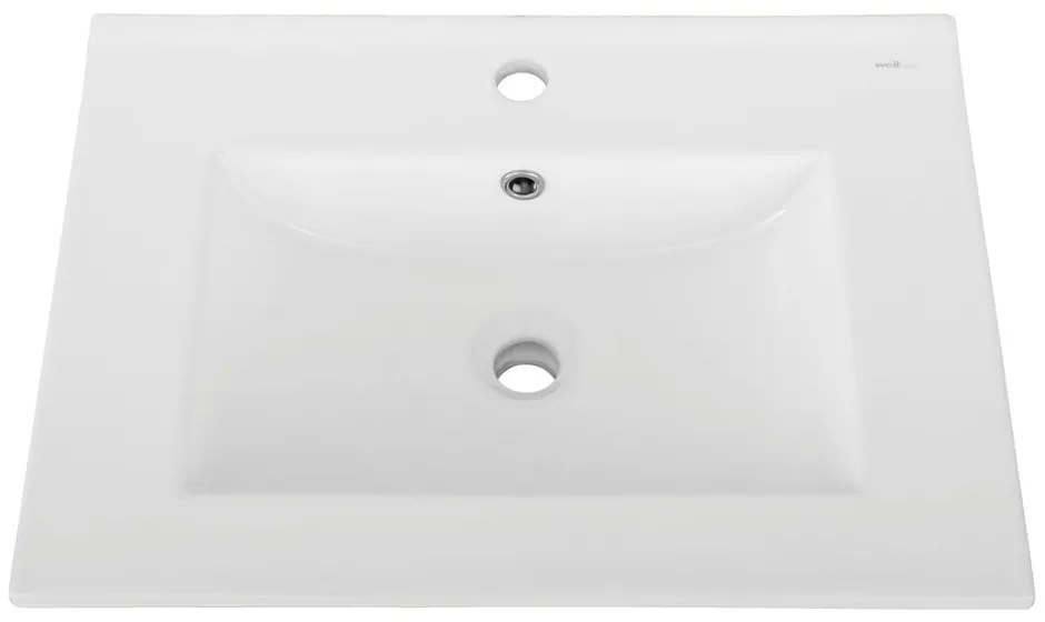 Biało-antracytowa wisząca szafka bez umywalki 60x52 cm Wisla – Støraa