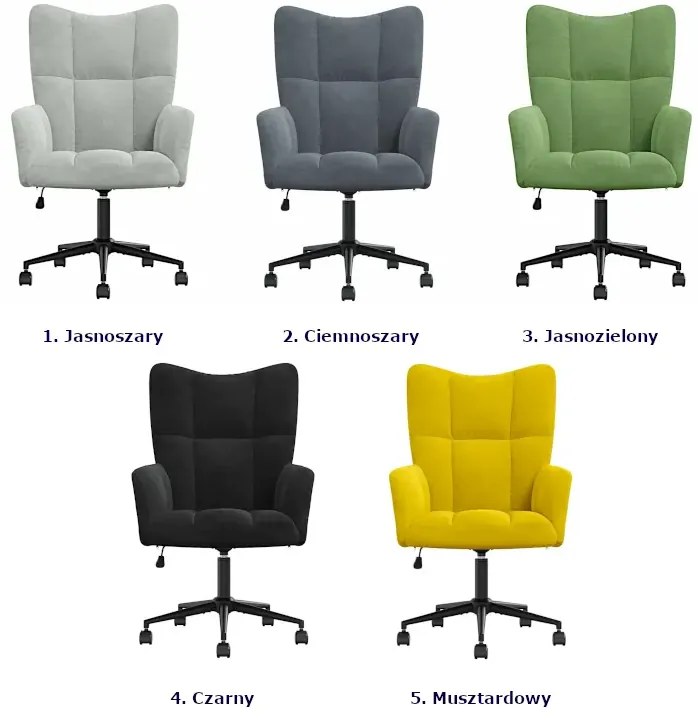 Fotel Do Biurka Glamour Musztardowy F9-K49