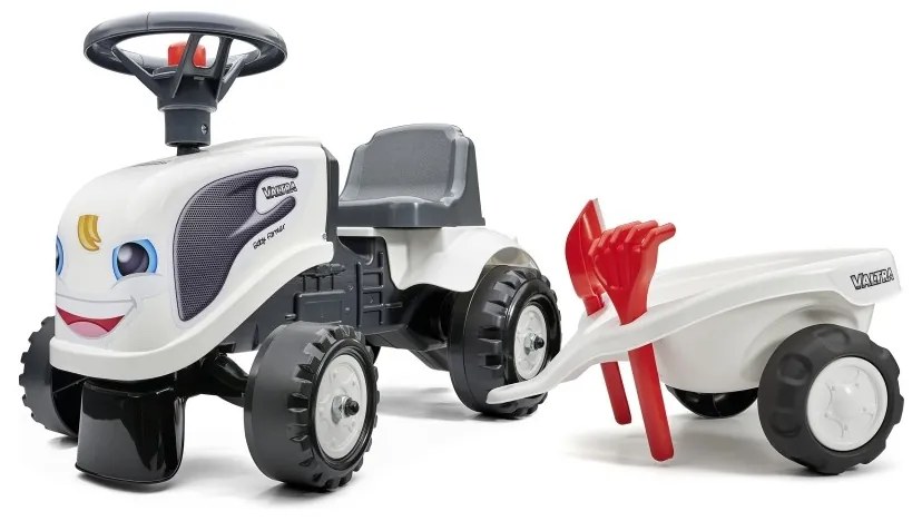 Falk traktorek baby valtra biały z przyczepką + akc. od 1 roku