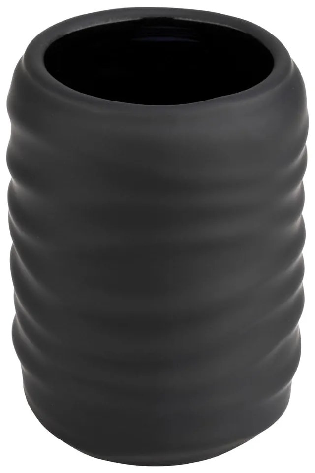 Czarny kubek na szczoteczki do zębów ceramiczny Illana – Wenko