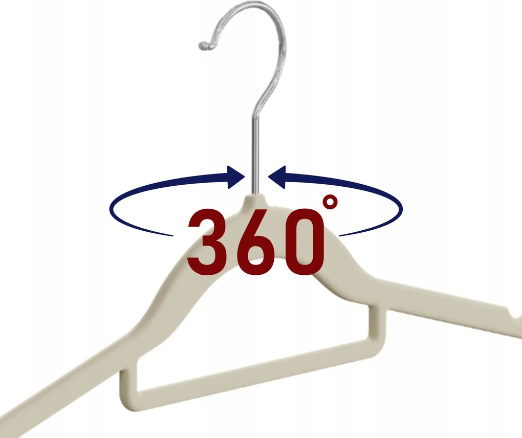 Zestaw wieszaków welurowych MAGIC VELVET 20 szt. białe