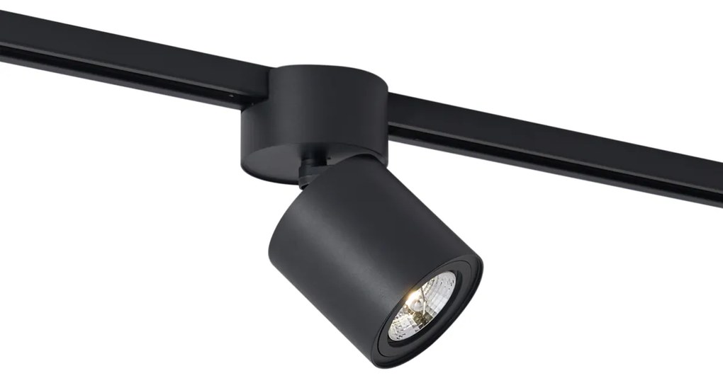 Nowoczesny czarny reflektor do 1-fazowego systemu szynowego GU10 70mm - Iconic Roto