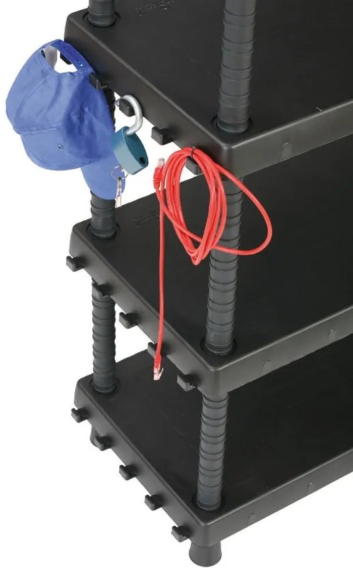 Plastikowy regał, regulowane półki, 1645x920x450 mm