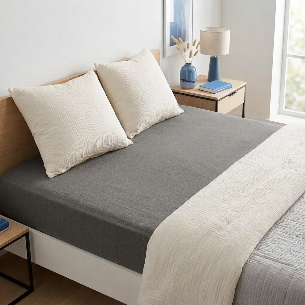 4Home prześcieradło jersey DELUXE antracyt, 90–100 x 200 cm, 90–100 x 200 cm