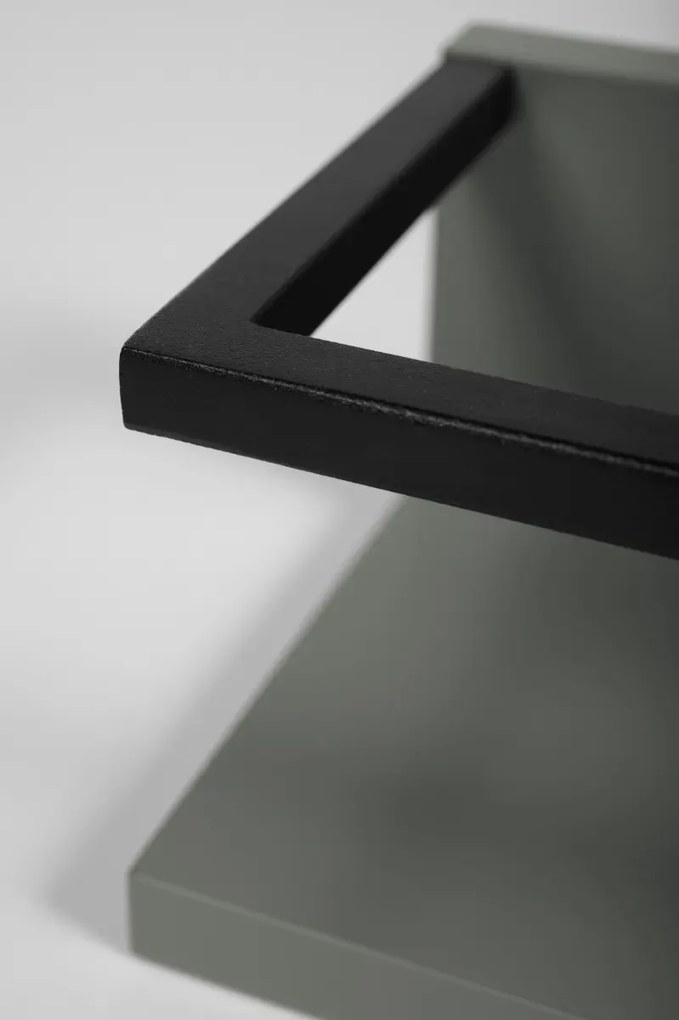 Półka łazienkowa z relingiem LOV 40 cm szaro-zielony półmat KROFAM