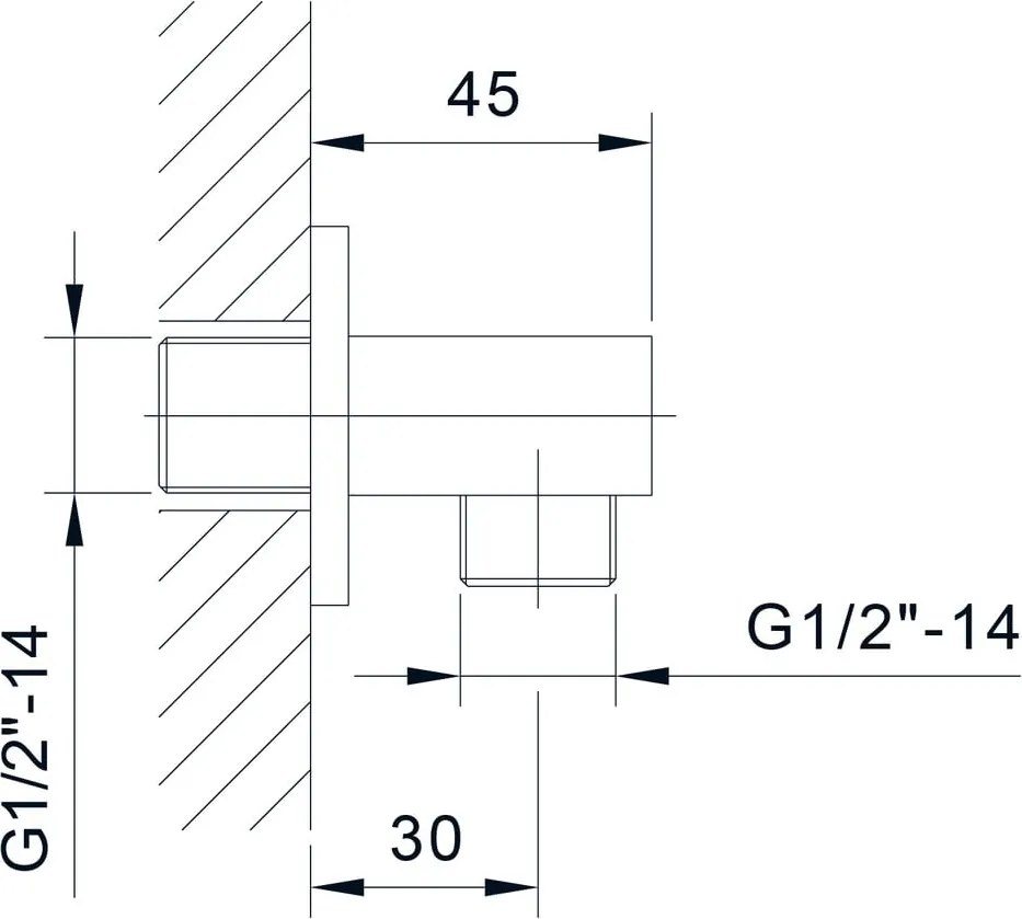 Przyłącze do prysznica z mosiądzu w kolorze srebra z połyskiem Jumper – Sapho