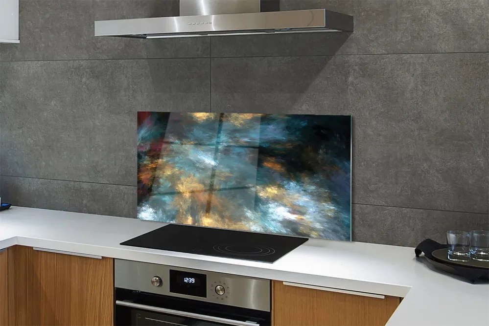 Panel szklany do Kuchni Barwna Abstrakcja Malarska