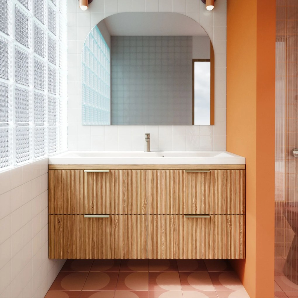 Umywalka wpuszczana w blat z konglomeratu WAVE 120 cm