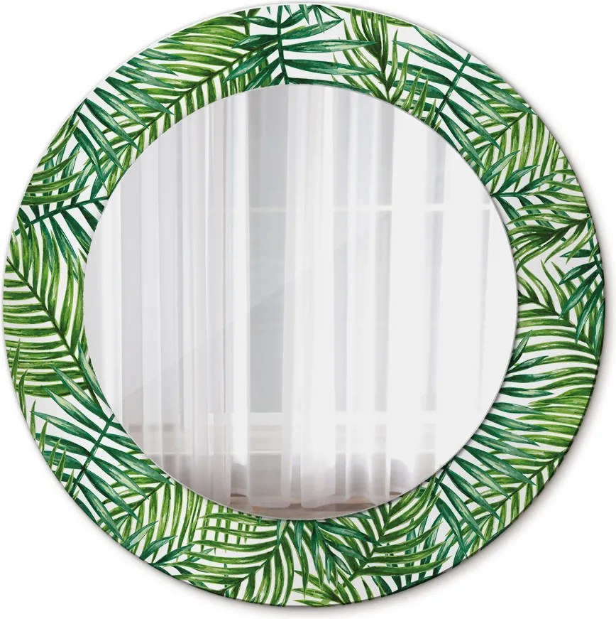 Lustro dekoracyjne okrągłe Tropikalna palma
