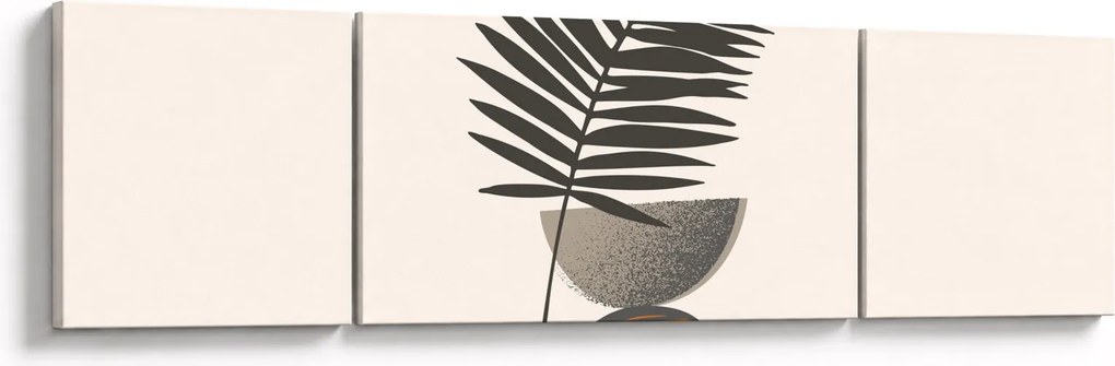 Obraz - Abstrakcja z liściem palmy (170x50 cm)
