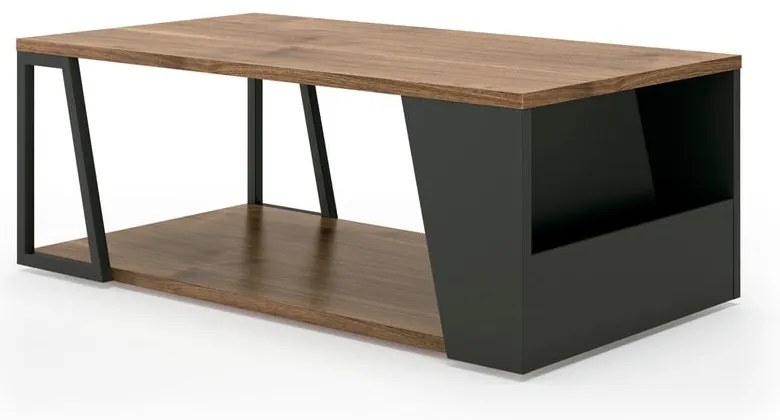 Stolik z blatem w dekorze drewna orzechowego 100x55 cm Albi – TemaHome