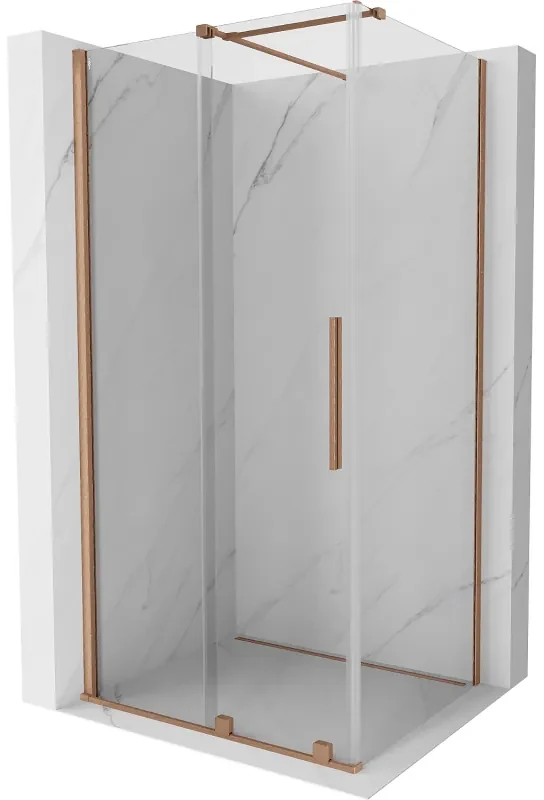 Mexen Velar kabina prysznicowa rozsuwana 130 x 85 cm, transparent, miedź szczotkowana - 871-130-085-01-65