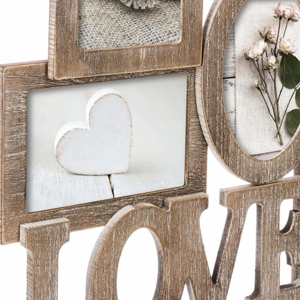 Ramka na zdjęcia LOVE z miejscem na 6 fotografii