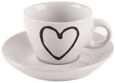Orion filiżanka z talerzykiem HEART 0,09 l, 6 szt.
