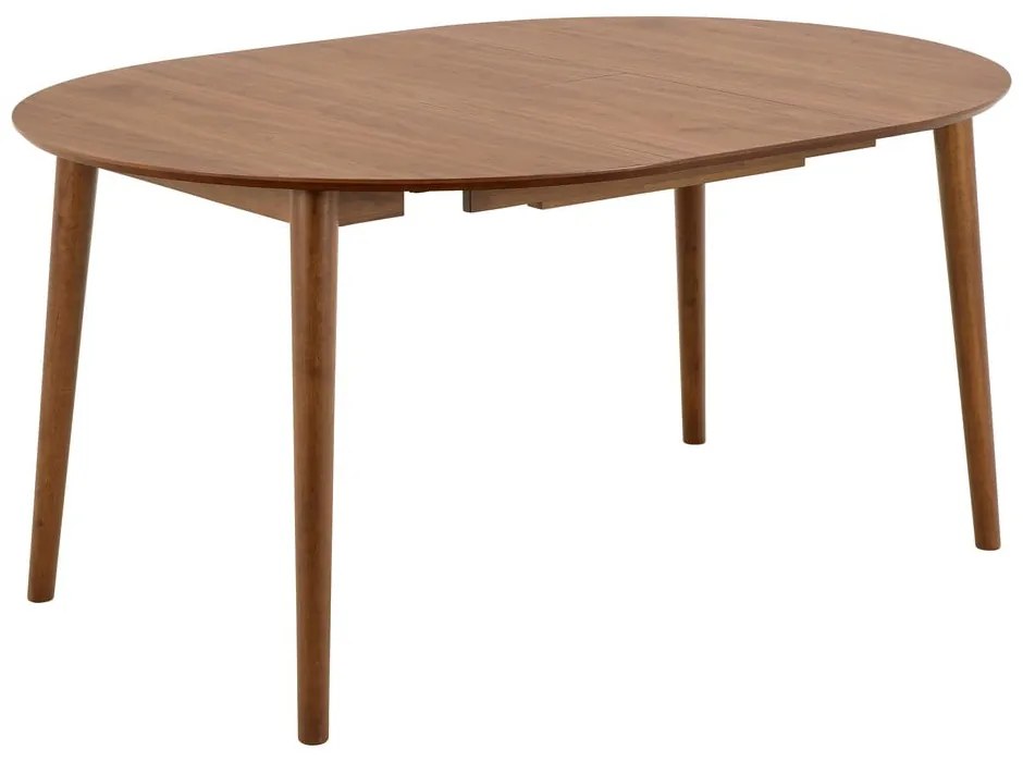 Okrągły rozkładany stół z dodatkowym blatem w dekorze orzecha ø 115 cm Montreux – Actona