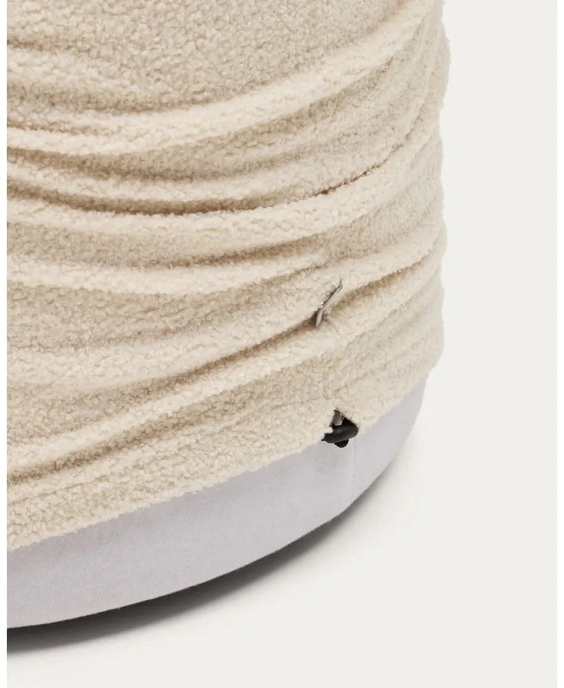 Kremowy puf z materiału bouclé Kaeli – Kave Home