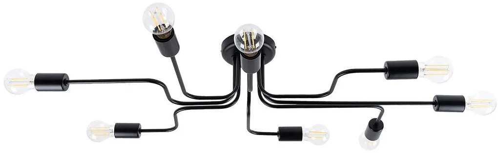 Czarna industrialna lampa sufitowa ośmioramienna - A628-Gray