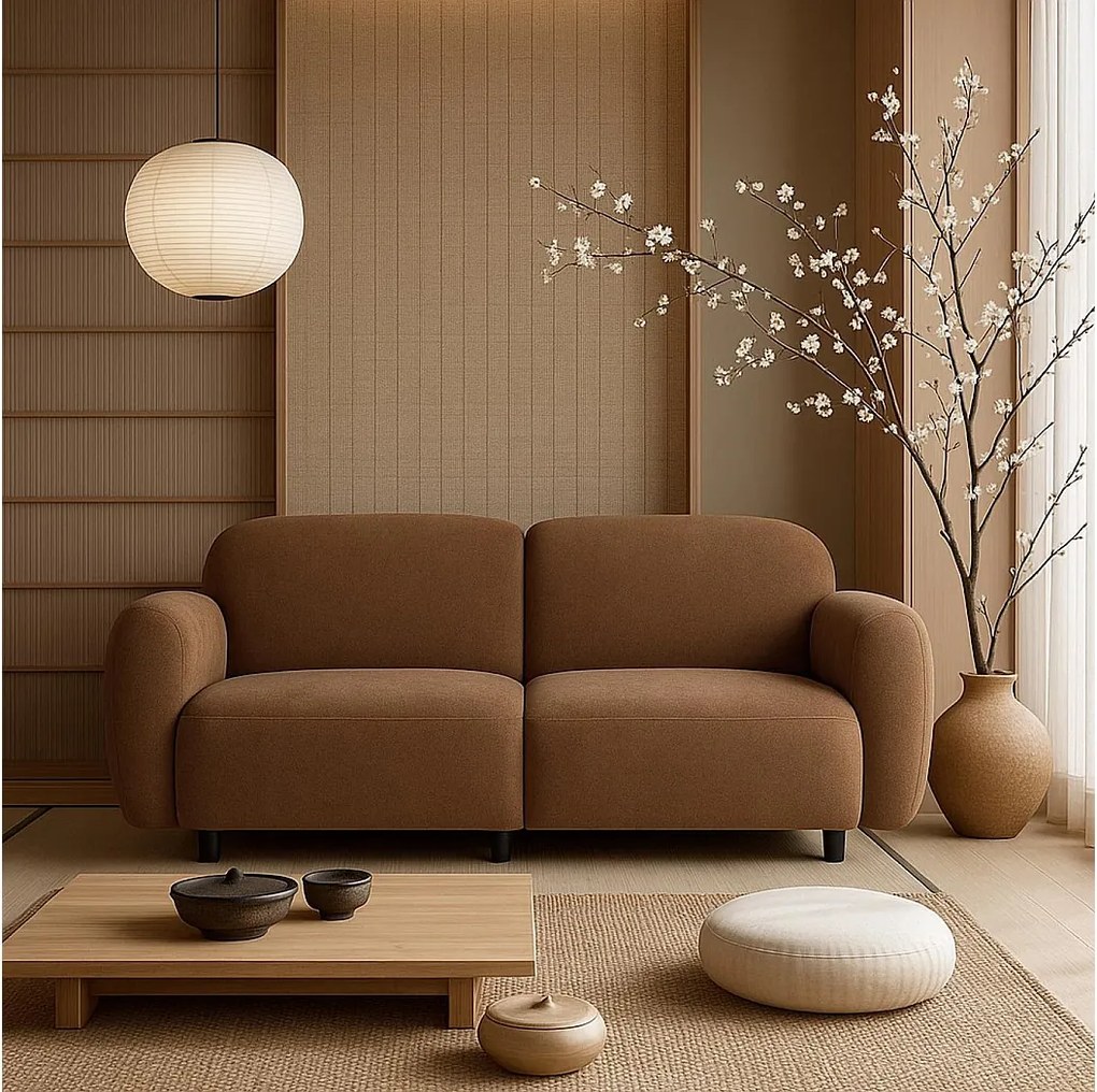 Sofa dwuosobowa MCW-P33,  brązowa