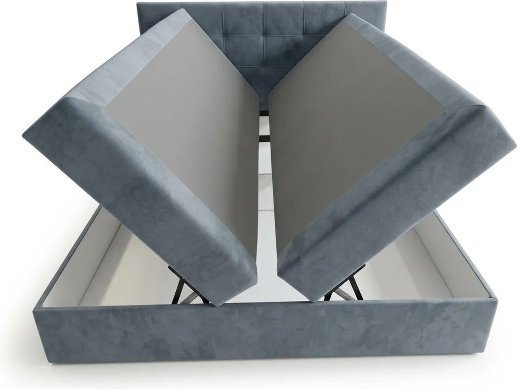 Tapicerowane łóżko boxspring DIRELIS TRINITY 160x200 cm szare Materac: Materac sprężynowy Bonell