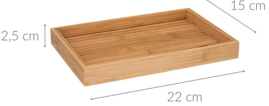 Podstawka na akcesoria łazienkowe TERRE INCONNUE, bambusowa, 22 cm