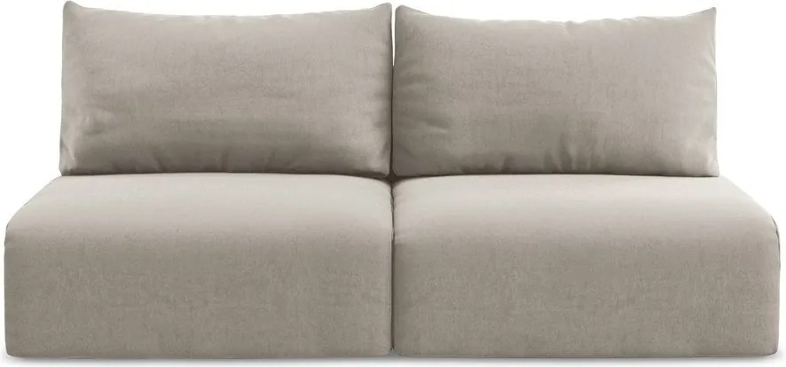 Szarobrązowa aksamitna rozkładana sofa ze schowkiem 216 cm Kalena – Makamii