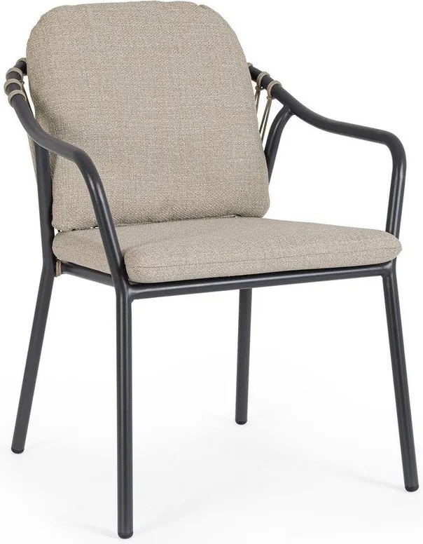 Jasnobrązowe metalowe krzesło ogrodowe Edvige – Bizzotto